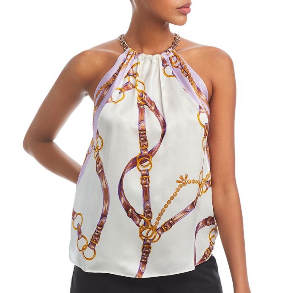 L'AGENCE Tillie Chain Sleeveless Blouse